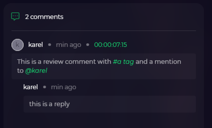 review comment listing
