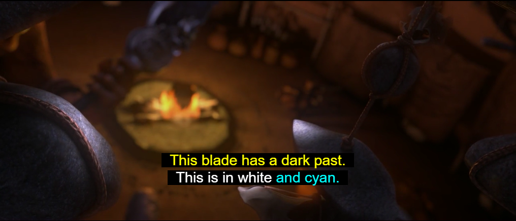 Subtitle text parts example