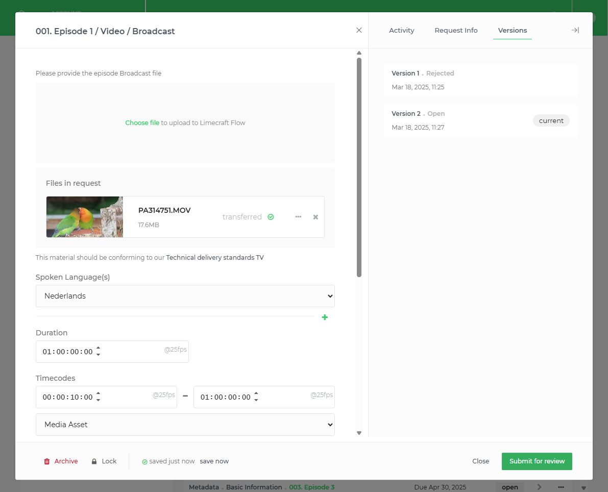 delivery dialog ui