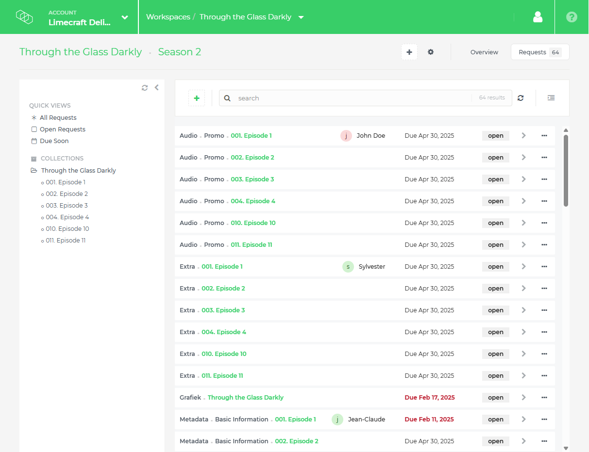 delivery workspace ui